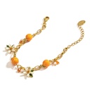 Orange Blossom Flower Enamel Charm Bracelet