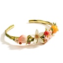 Fruit Peach And Orange Enamel Bangle Bracelet