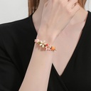 Fruit Peach And Orange Enamel Bangle Bracelet