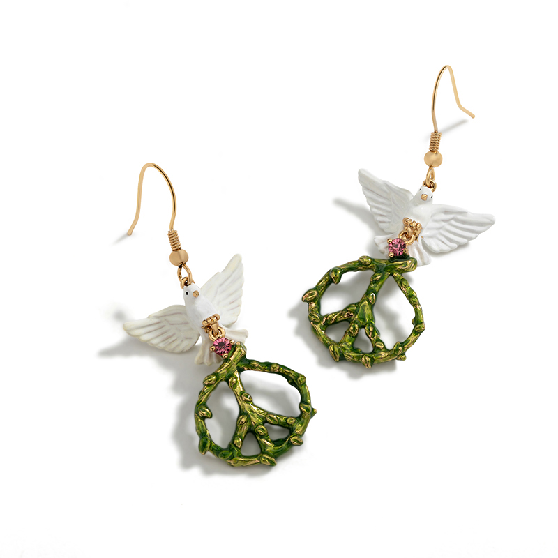 Cherry And Leaf Enamel Earrings