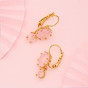 Red Pink Green Crystal Earrings