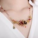 Rose And Stone Branch Enamel Necklace