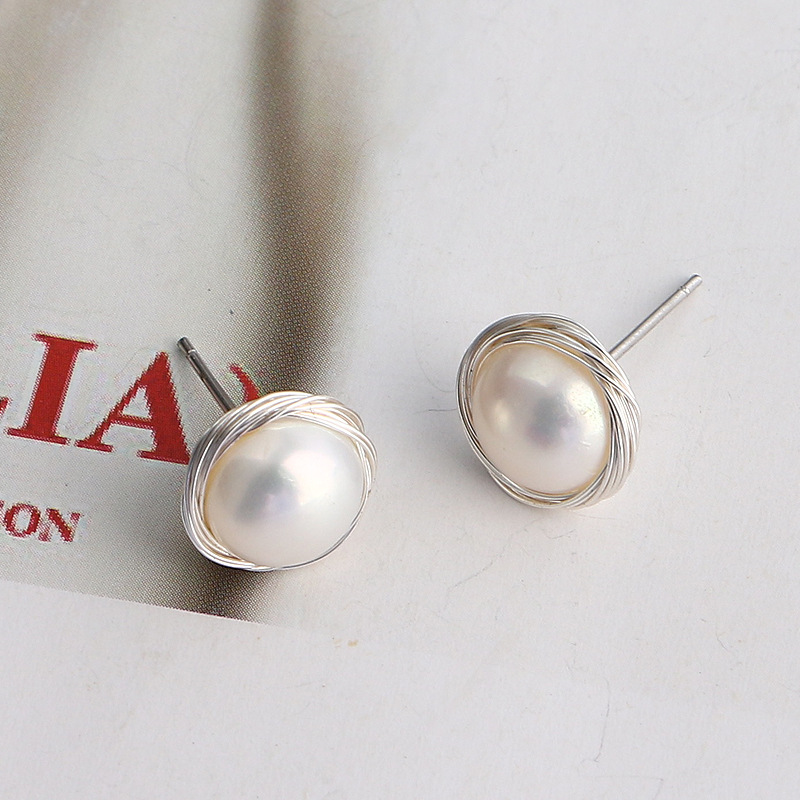 Freshwater Pearl Bridesmaids Wedding Jewelry Stud Earrings