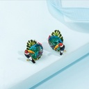 Toucan Bird And Crystal Enamel Earrings