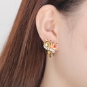 Bird With Heart Enamel Earrings