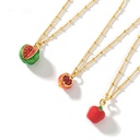 Fruit Strawberry Pendant Collarbone Enamel Necklace