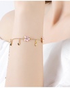 Cherry Blossom With Crystal Enamel Charm Bracelet