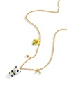 Cute Panda With Bamboo And Flower Enamel Necklace