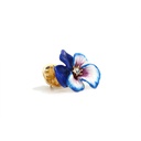 Flower And Stone Enamel Stud Earrings