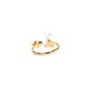 Rabbit Bunny And Red Berry White Flower Enamel Adjustable Ring