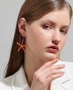 Orange Blue Starfish Enamel Hook Earrings