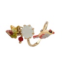 Enamel Animal Ring For Women Parrot Set Jewel Hatch Can Adjust Cooper Prong Stone Ring Mixed Batch Maple Leaves