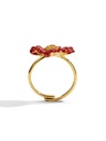 Red Flower Enamel Adjustable Ring