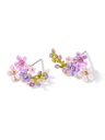 Purple Pink Flower Enamel Stud Earrings Jewelry Gift
