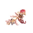 Berry Raspberry Plant Series Red Crystal Brown Flowers Pearl Brooch Jewelry