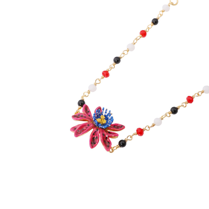Enamel Flower Beads Jewelry Enamel Bracelet