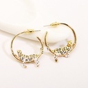 Leopard Cheetah Jaguar Enamel Hoop Earrings Jewelry Gift