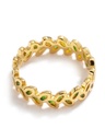 Green Leaf Enamel Band Ring Jewelry Gift