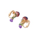 Enamel Flower Sapphire Enamel Earrings Jewelry Stud Clip Earrings