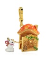 Rabbit Bunny Mushroom House Enamel Necklace Key Pendant With Chains Jewelry Gift