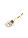 Daisy White Flower And Butterfly Enamel Hair Pin Clip Jewelry Gift