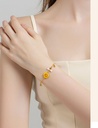 Yellow Sunflower Bee Enamel Thin Bracelet Jewelry Gift