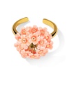 Cherry Blossom Flower Enamel Adjusable Ring Jewelry Gift