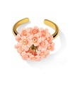 Cherry Blossom Flower Enamel Adjusable Ring Jewelry Gift