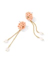 Cherry Blossom Flower Pearl Enamel Dangle Earrings Jewelry Gift