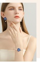 Blue Flower And Pearls Enamel Bracelet