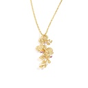 Butterfly Orchid Flower Blossom Enamel Pendant Necklace