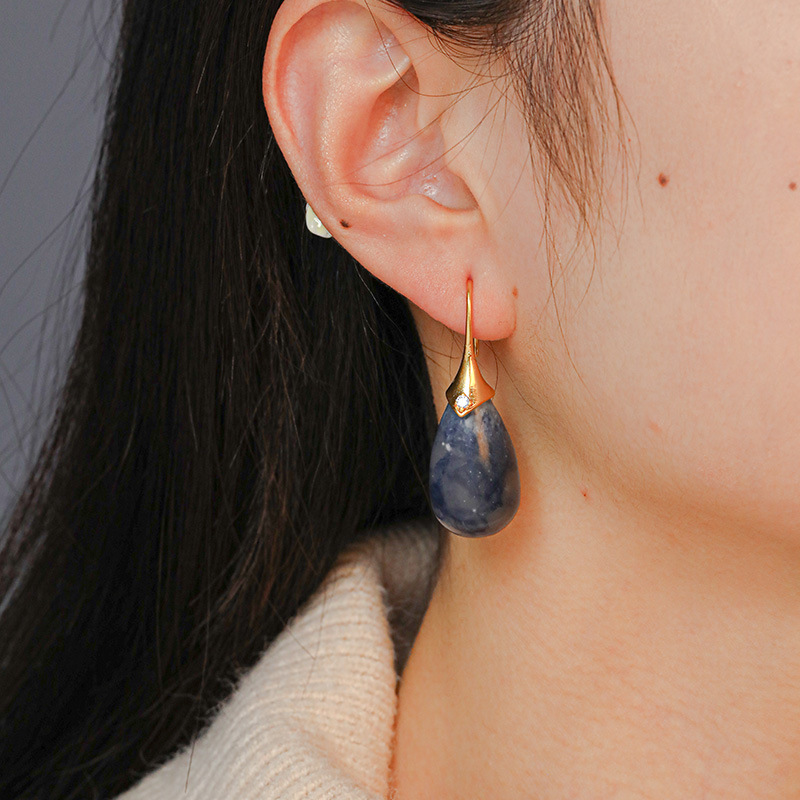 Stone Vintage Retro Hook Earrings