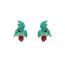 Grape And Leaf Enamel Stud Earrings