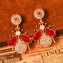 Inlaid Crystal Pearl Zircon Retro Vintage Dangle Earrings