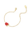 Red Flower Enamel Thin Bracelet Jewelry Gift2