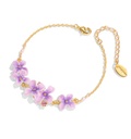 Purple Flower And Gem Enamel Thin Bracelet Handmade Jewelry Gift1