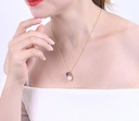 Ladybug And Blue Pink Stone Enamel Pendant Necklace