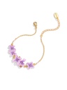 Purple Flower And Gem Enamel Thin Bracelet Handmade Jewelry Gift2