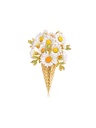Daisy Flower Enamel Brooch Handmade Jewelry Gift
