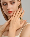 Kingfisher Bird And Flower Enamel Adjustable Ring Handmade Jewelry Gift2