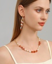 Stone And Pearl Dangle Earrings Handmade Jewelry Gift2