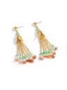 Stone And Pearl Tassel Earrings Handmade Jewelry Gift1