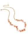 Stone With Pearl Strand Necklace Handmade Jewelry Gift1