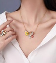 Dragon And Stone Enamel Pendant Necklace Handmade Jewelry Gift3