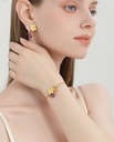 Grape Flower Blossom Branch Enamel Thin Bracelet Handmade Jewelry Gift3
