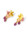 Grape Flower Blossom Enamel Stud Earrings Handmade Jewelry Gift1