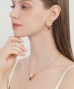 Grape And Flower Blossom Enamel Dangle Stud Earrings Handmade Jewelry Gift2