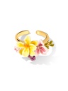 Grape And Flower Blossom Enamel Adjustable Ring Handmade Jewelry Gift2