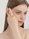 Pear Fruit Flower Enamel Adjustable Ring Handmade Jewelry Gift5