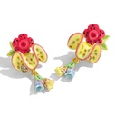 Colorful Flower Enamel Dangle Stud Earrings1